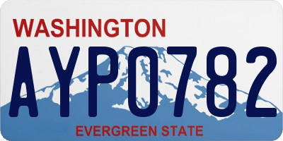 WA license plate AYP0782