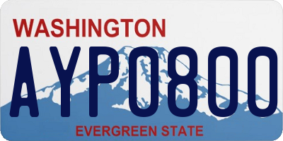 WA license plate AYP0800