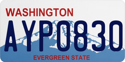 WA license plate AYP0830