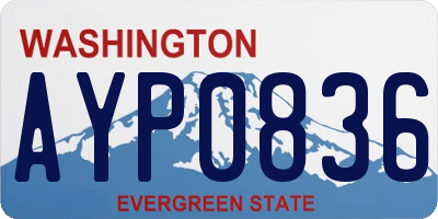 WA license plate AYP0836