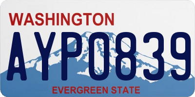 WA license plate AYP0839