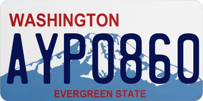 WA license plate AYP0860