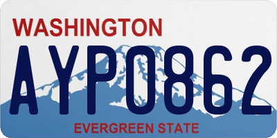 WA license plate AYP0862