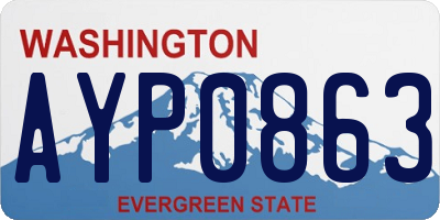 WA license plate AYP0863