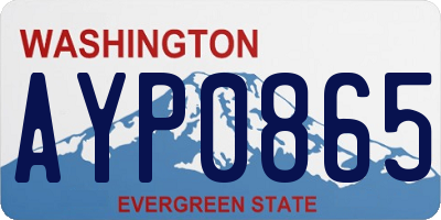 WA license plate AYP0865