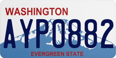 WA license plate AYP0882