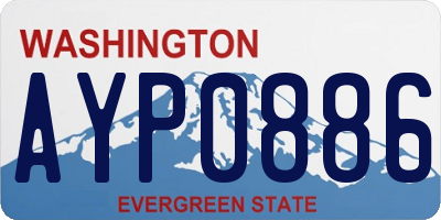 WA license plate AYP0886