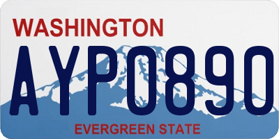 WA license plate AYP0890