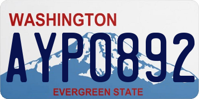 WA license plate AYP0892