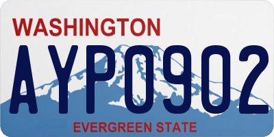WA license plate AYP0902