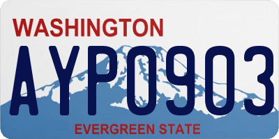 WA license plate AYP0903
