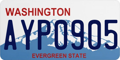 WA license plate AYP0905