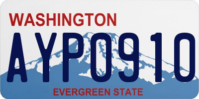 WA license plate AYP0910
