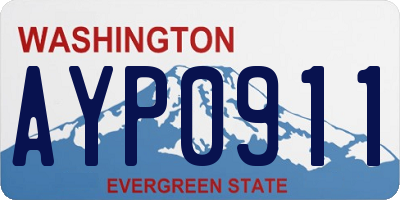 WA license plate AYP0911