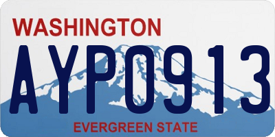 WA license plate AYP0913
