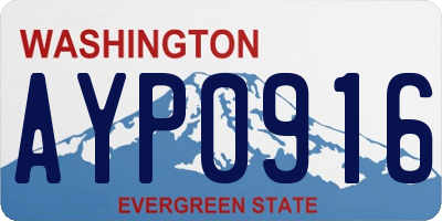 WA license plate AYP0916