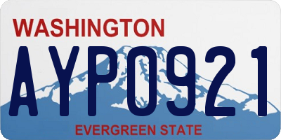 WA license plate AYP0921
