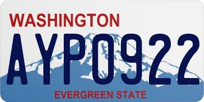 WA license plate AYP0922
