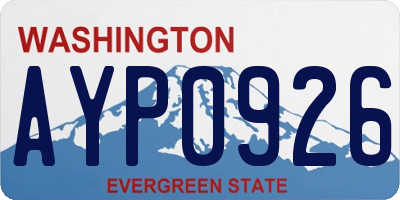 WA license plate AYP0926