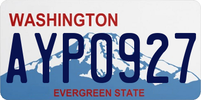 WA license plate AYP0927
