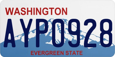 WA license plate AYP0928
