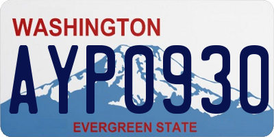 WA license plate AYP0930