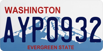 WA license plate AYP0932