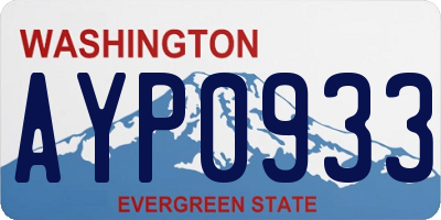 WA license plate AYP0933