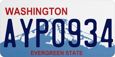 WA license plate AYP0934