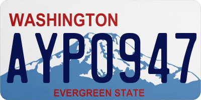 WA license plate AYP0947