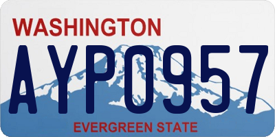 WA license plate AYP0957