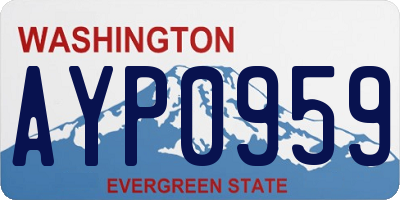 WA license plate AYP0959