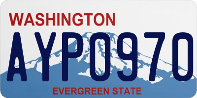 WA license plate AYP0970