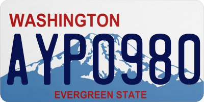 WA license plate AYP0980