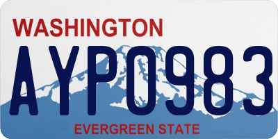 WA license plate AYP0983