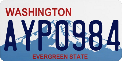 WA license plate AYP0984