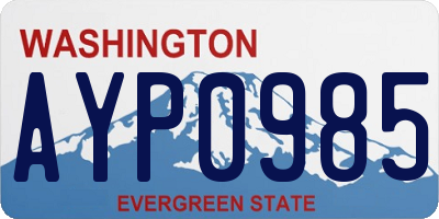 WA license plate AYP0985
