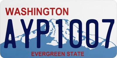 WA license plate AYP1007