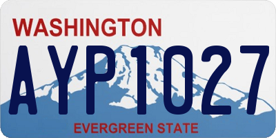 WA license plate AYP1027