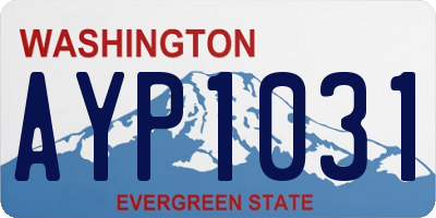 WA license plate AYP1031