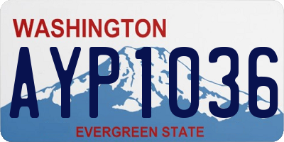 WA license plate AYP1036