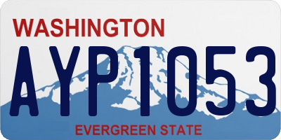 WA license plate AYP1053
