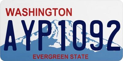 WA license plate AYP1092