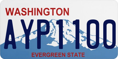WA license plate AYP1100