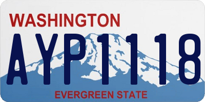 WA license plate AYP1118