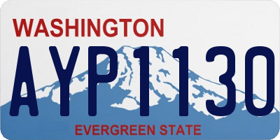 WA license plate AYP1130