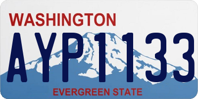 WA license plate AYP1133