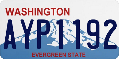 WA license plate AYP1192