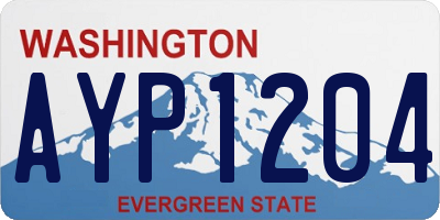WA license plate AYP1204