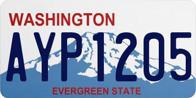WA license plate AYP1205